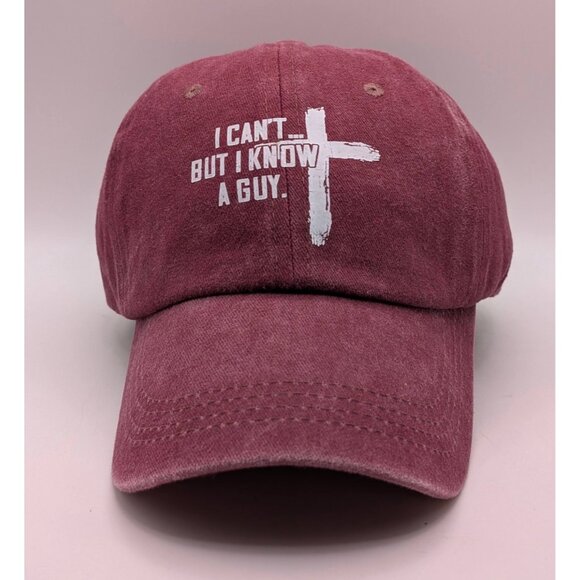 I Can't But I Know A Guy Christian Cross Religious Pastor Hat Baseball Cap Strap - Picture 2 of 5